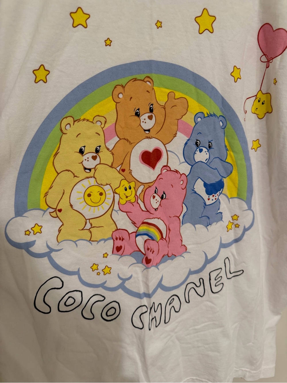 Mega Yacht Care Bears Graphic Tee with Rainbow Bears - White